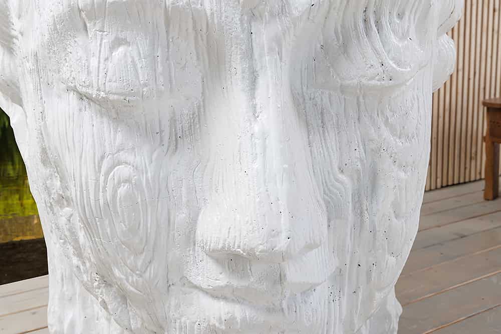 Imposanter XXL Kopf BUDDHA 110cm weiß GRC Beton