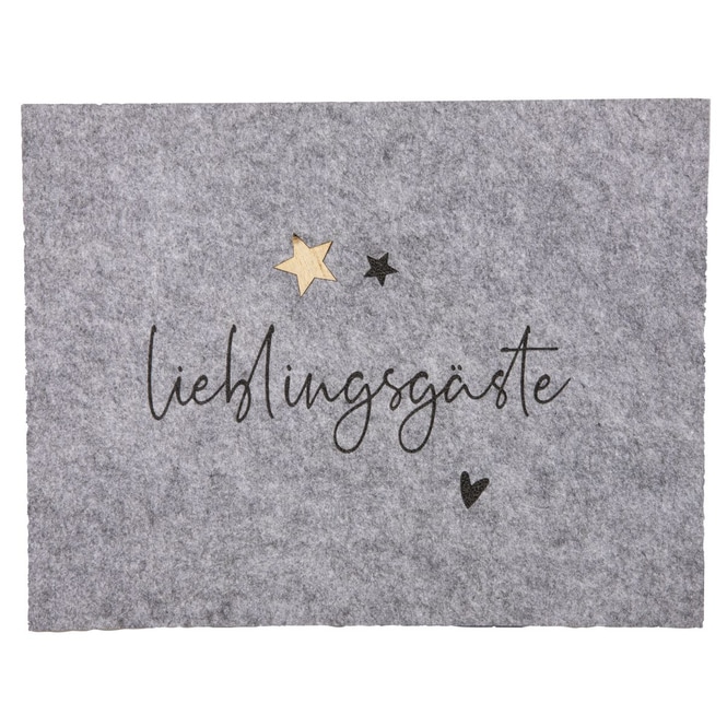 Platzset - Lieblingsgäste - grau - ca. 45 x 35 cm