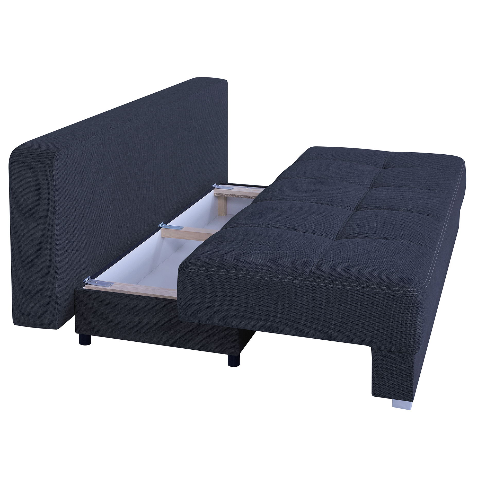 Schlafsofa - deep blue - mit Staukasten - Dauerschläfer