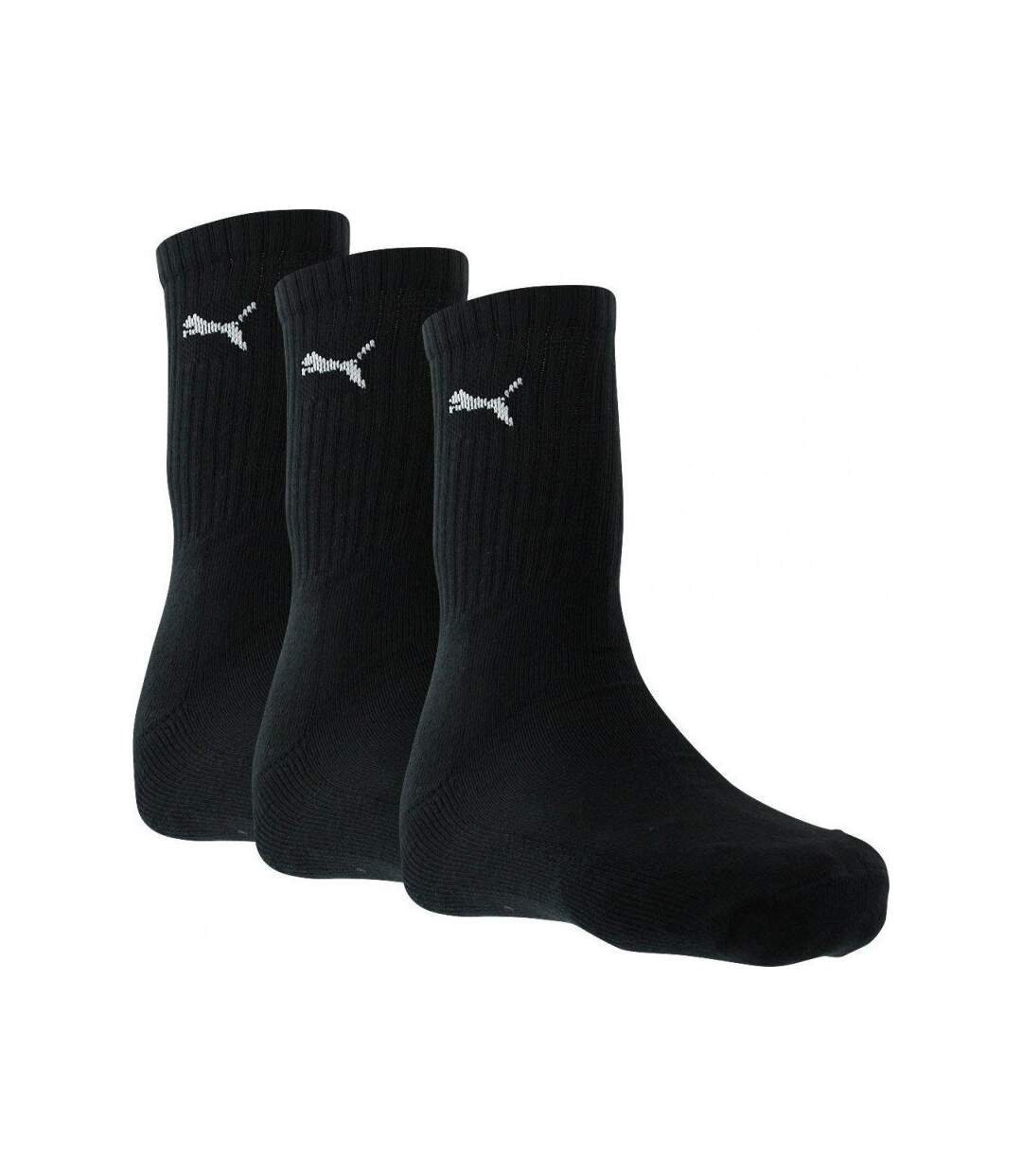 PUMA Lot de 3 paires de Chaussettes Mixte Coton SPORTCREW Noir