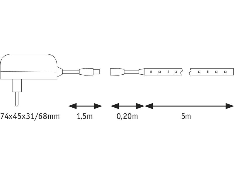 Paulmann LED-Stripe SimpLED 6500 K, 5 m Rolle Beschichteter LED-Streifen, kürzbar