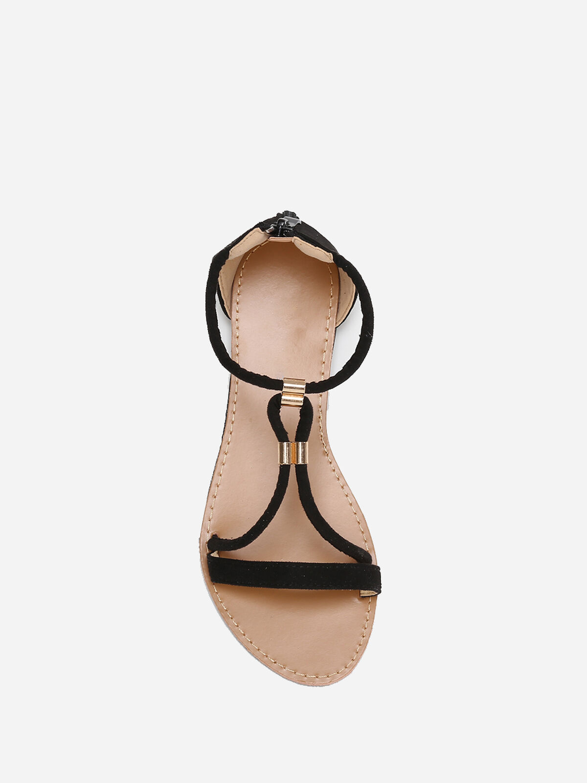 Sandales à brides détails métallisés- Noir