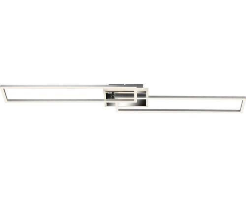 LED plafondlamp, dimbaar, CCT 40W, 5200 lm, 2700-6500 K, 24,8 x 47,5 cm + afstandsbediening, aluminium/chroom