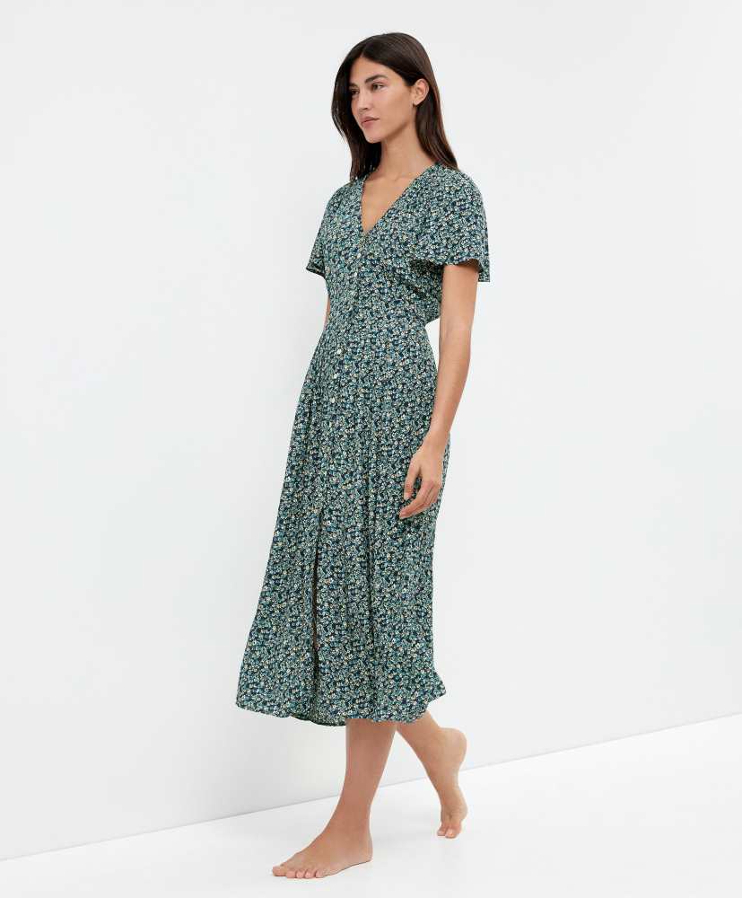 vestido longo floral