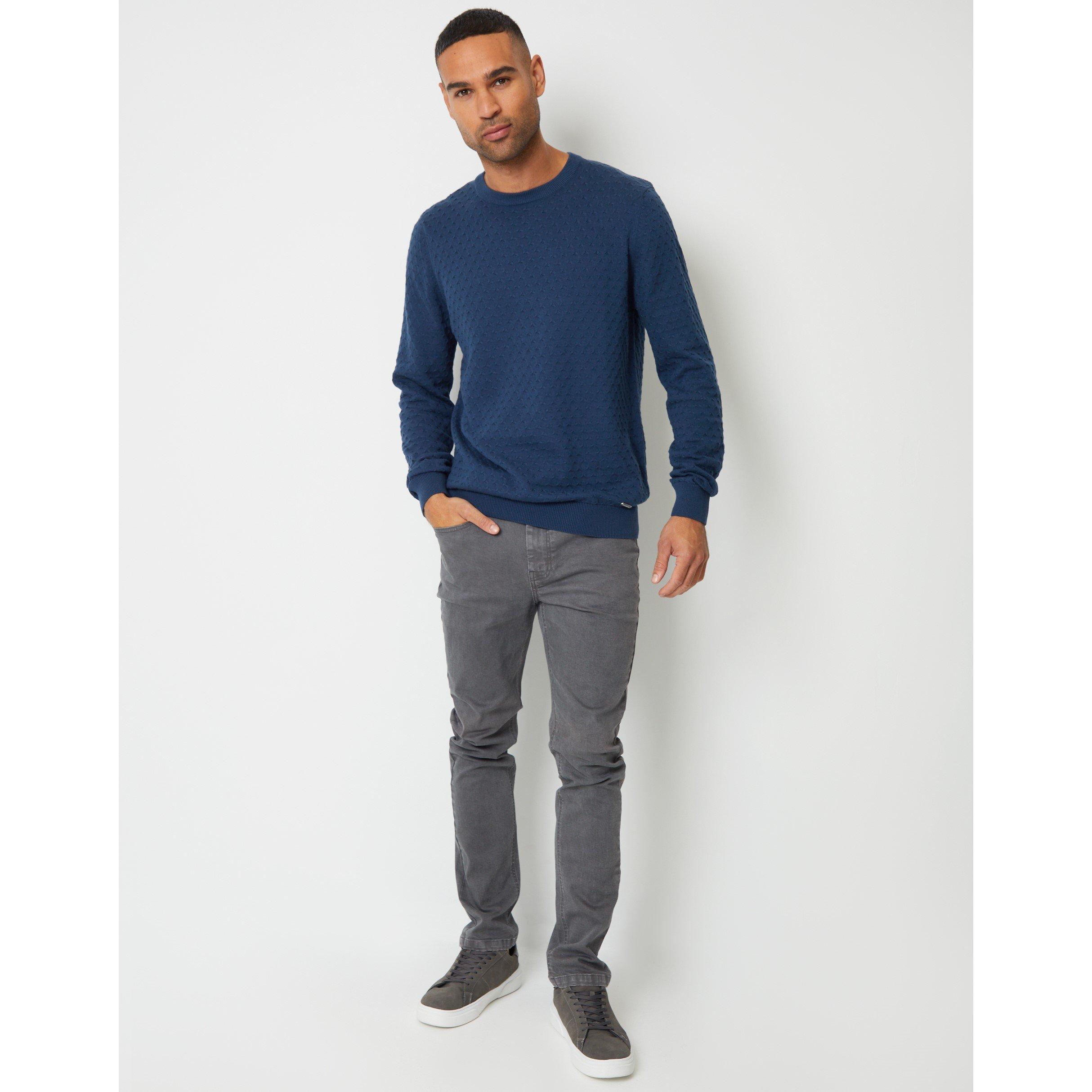 Threadbare Cable Knit Crew Neck Jumper Mens
