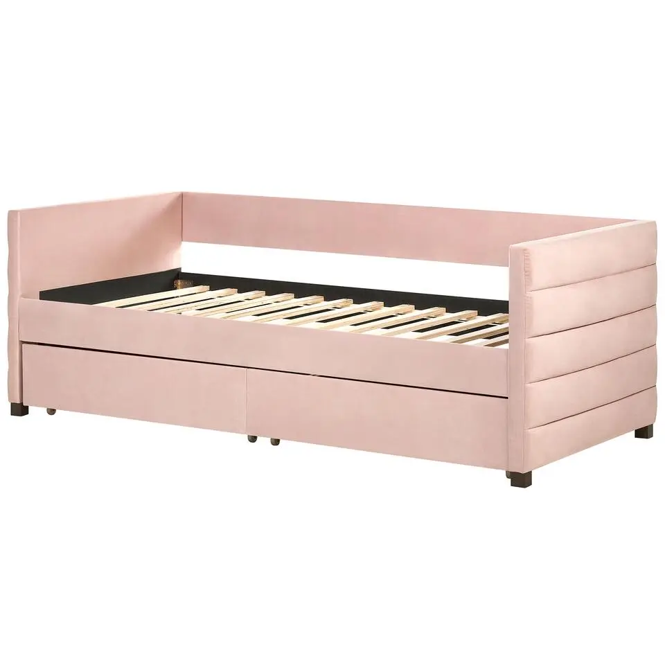 MARRAY - Slaapbank - Roze - 90 x 200 cm - Fluweel