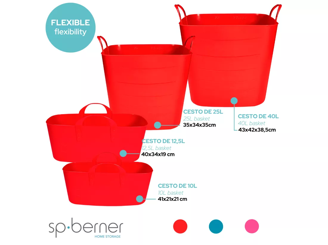 panier long 40l rouge 43 x 42 x 42 x 38,5