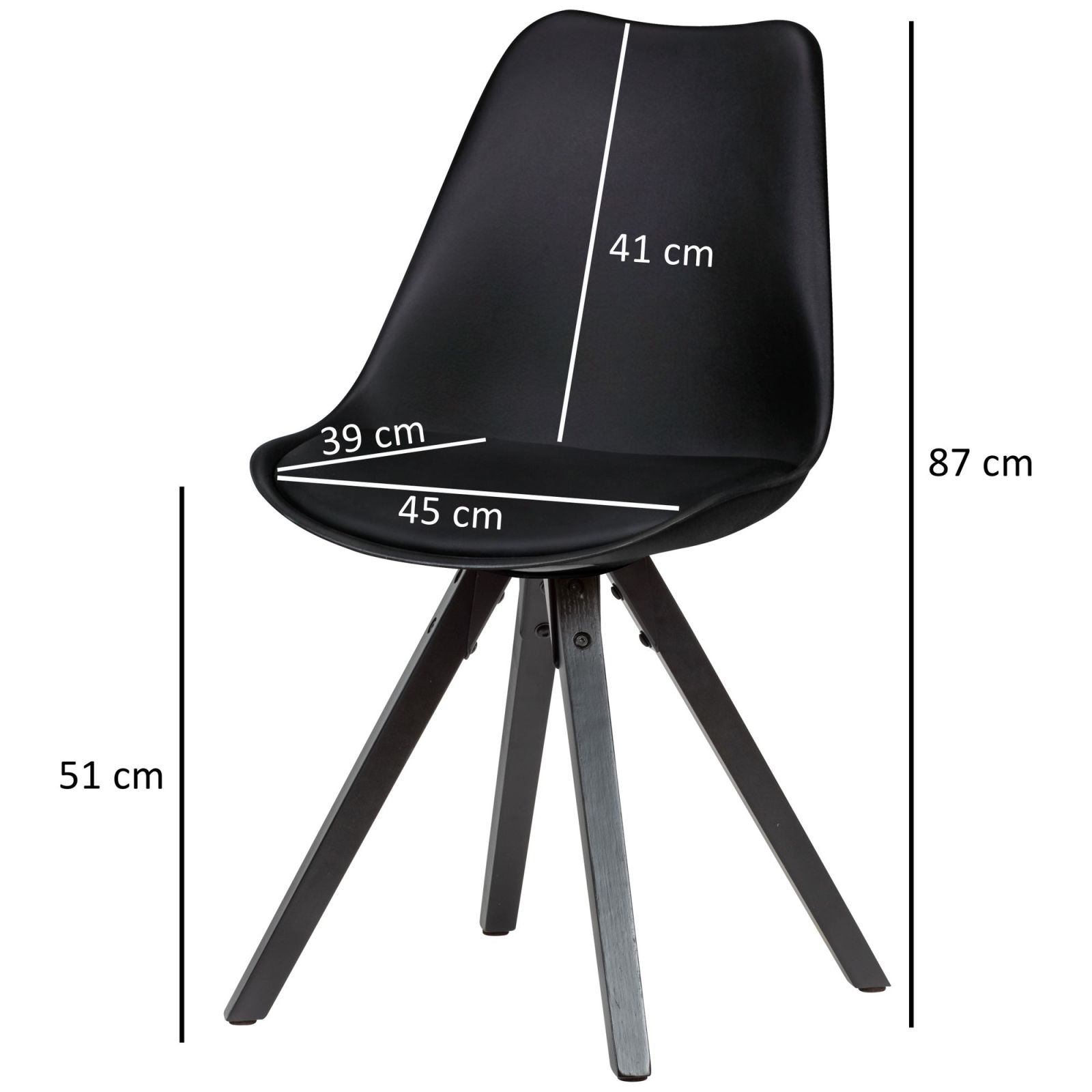 2-teiliges Esszimmerstuhl-Set- schwarz