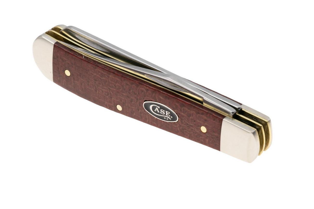 Case Mini Trapper Smooth Dark Red Burlap Micarta, 12271, 10207 CS zakmes