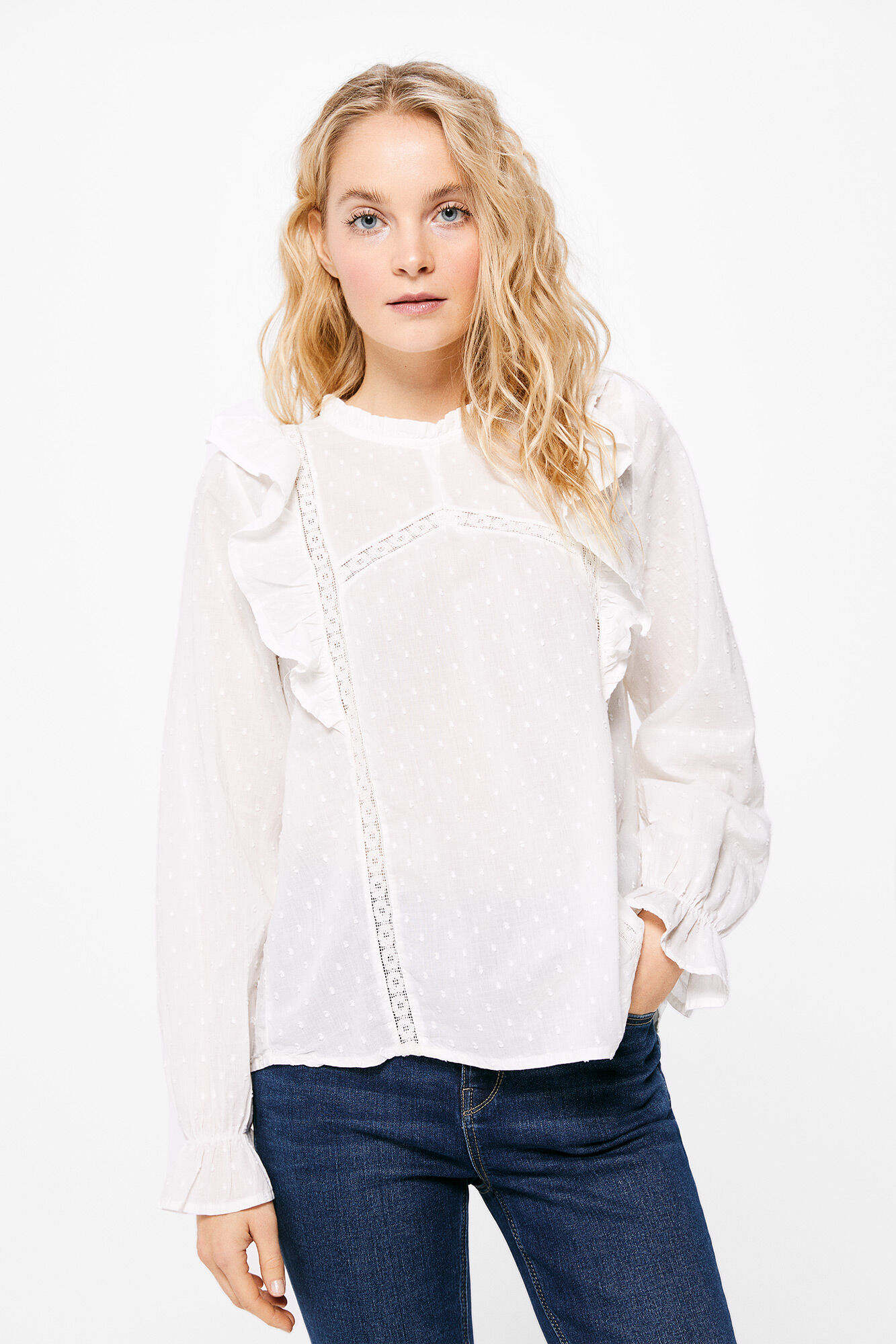 Blusa Plumeti Volantes - marrom