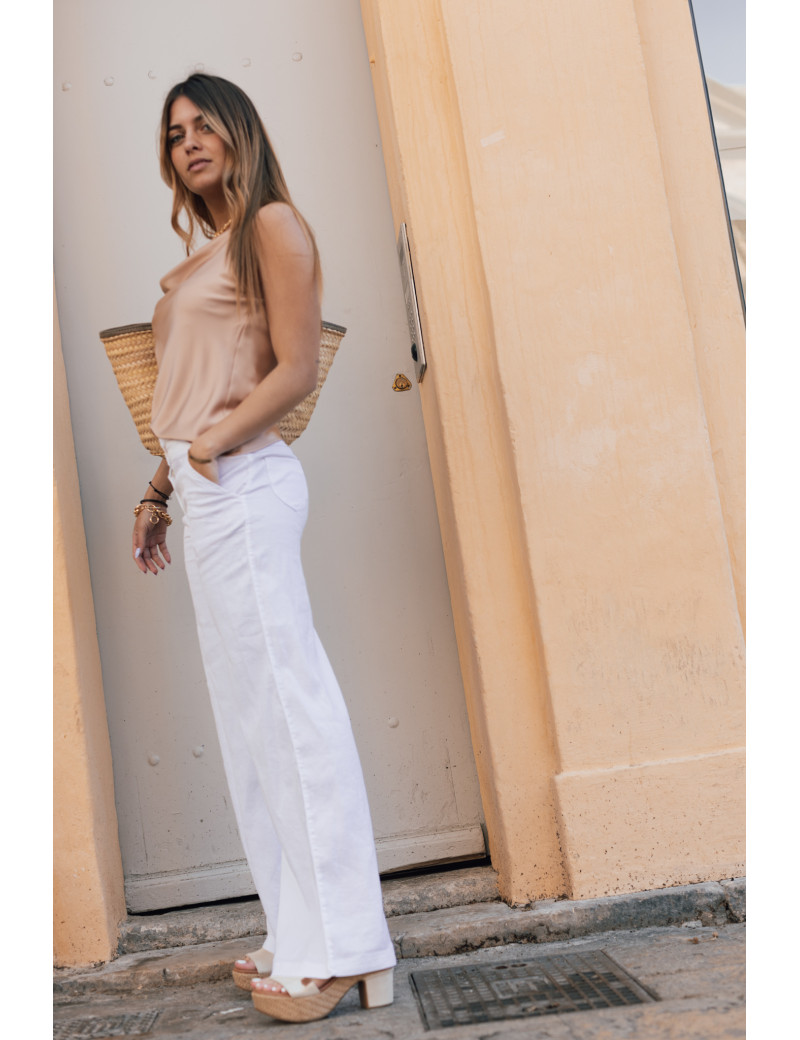 HBT NEW HARMONY MIX LIN - CHLOÉ PANTALON BLANC