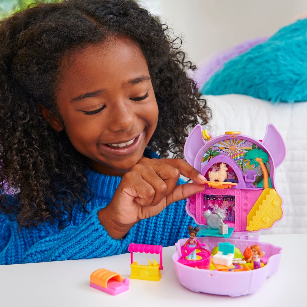 Polly Pocket Camp Abenteuer Lama Kompaktes Spielset