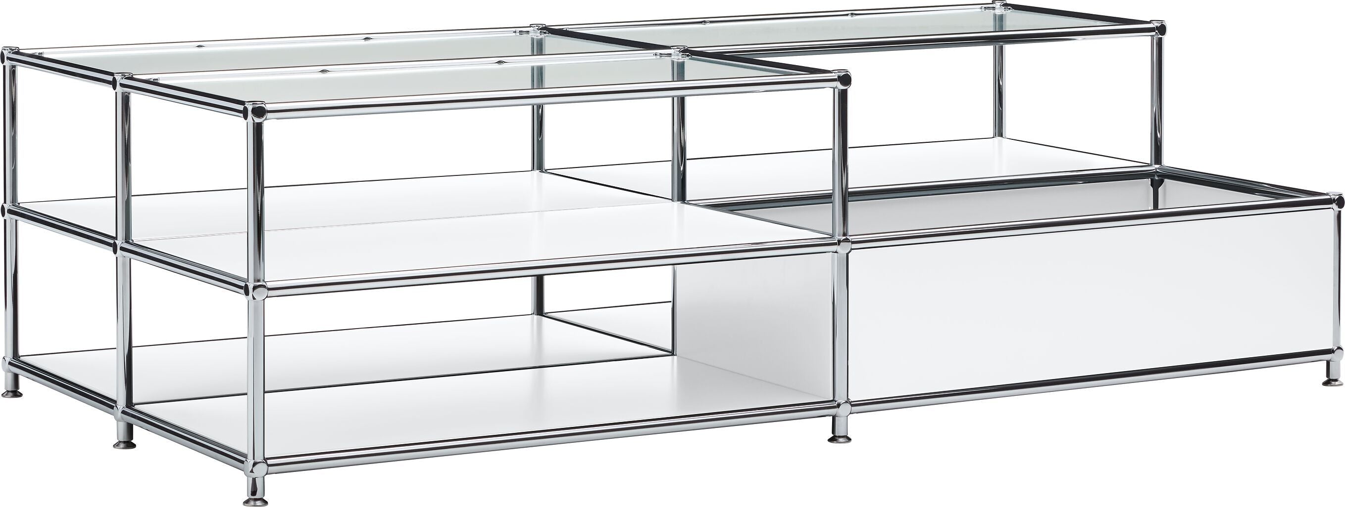 FLEXCUBE Salontisch - Weiss / B: 152.5 cm x T: 77.5 cm x H: 43.5 cm