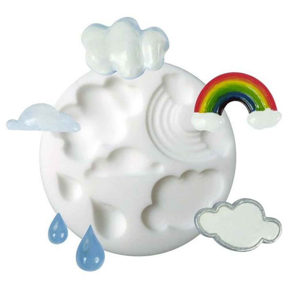 Mini moule en silicone pour pâte polymère - nuages