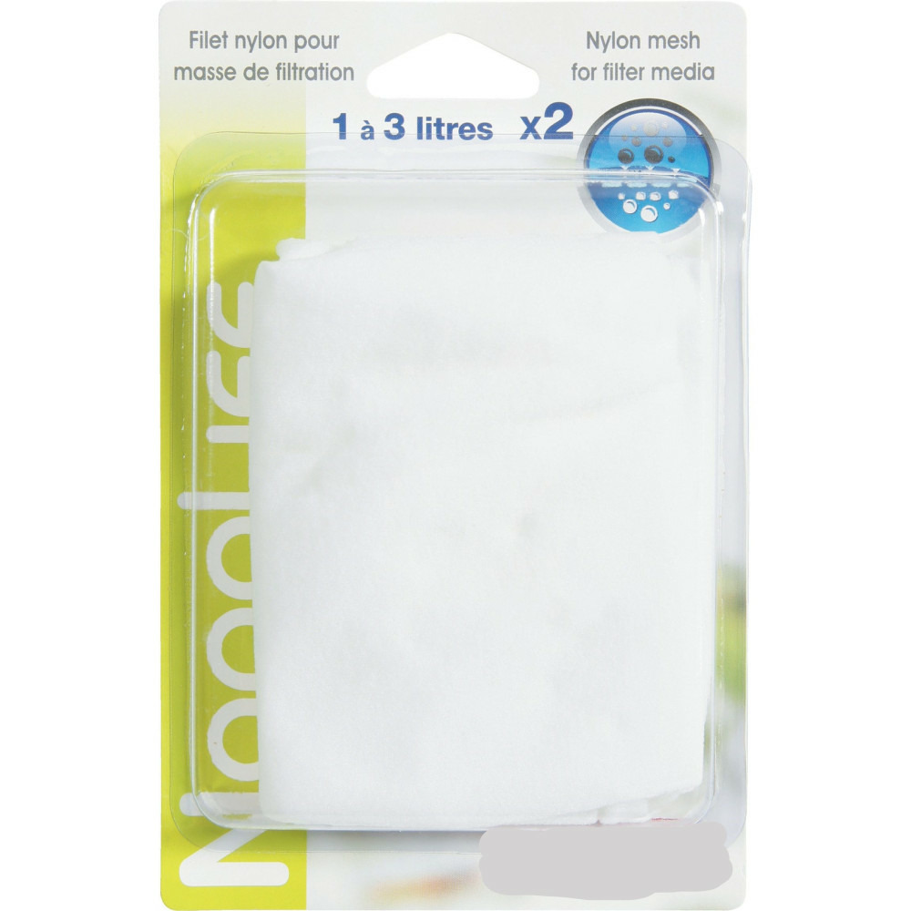 Filets nylon pour masse filtrante 1 à 3 litres pour aquarium x2