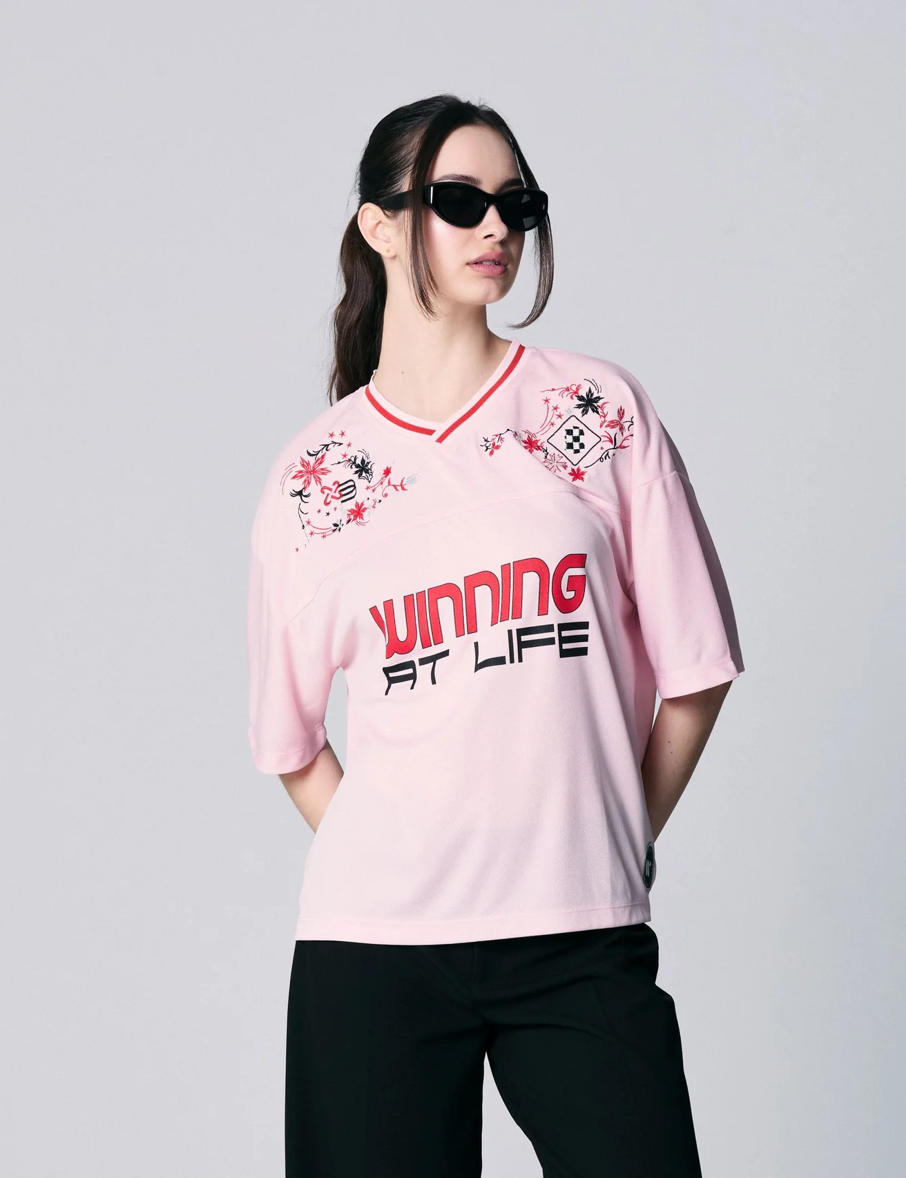 Maillot de foot à message rose