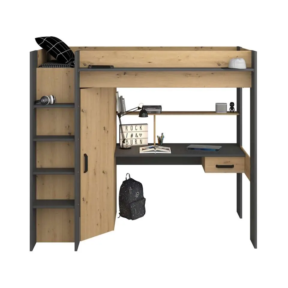 Hoogslaper Mike - eikenkleur - 178,3x116,4x204,4 cm