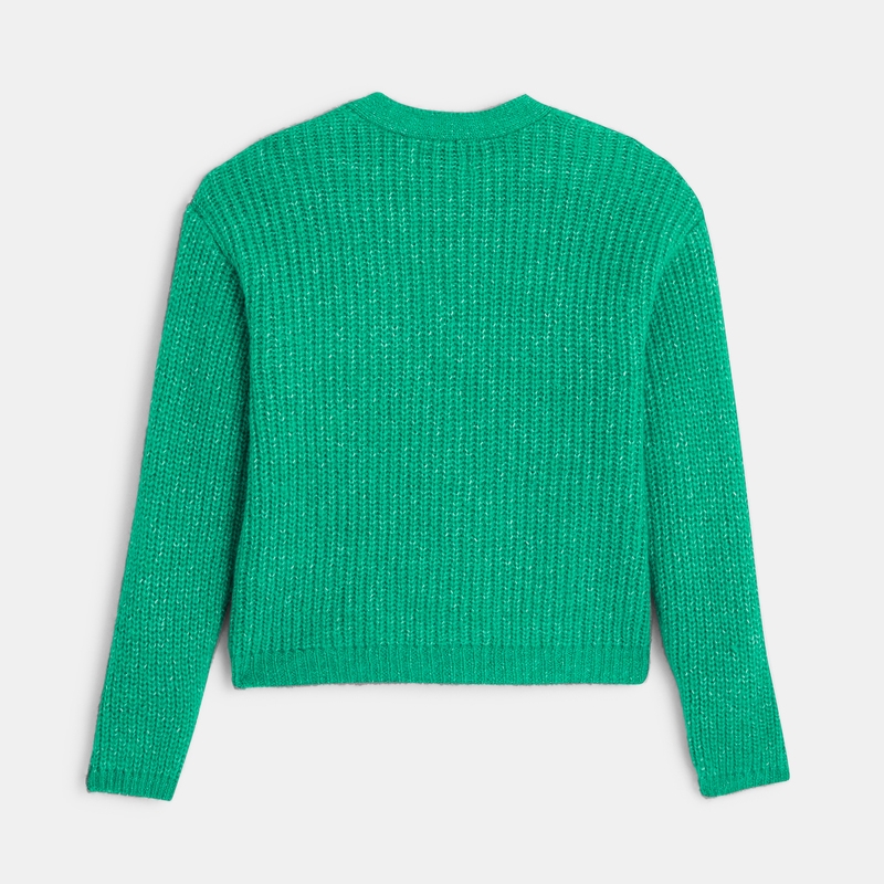 Cardigan vert en maille fille Chipie