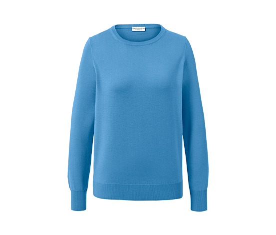 Merino-Feinstrickpullover, hellblau