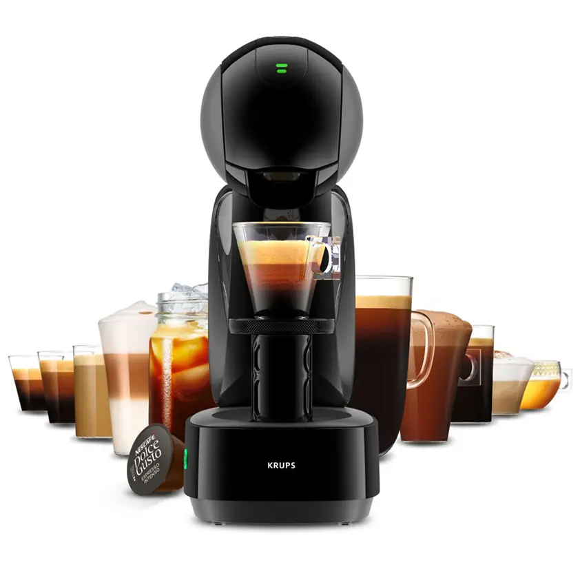 Set: Infinissima Touch Kapselkaffeemaschine schwarz und Kapselhalter