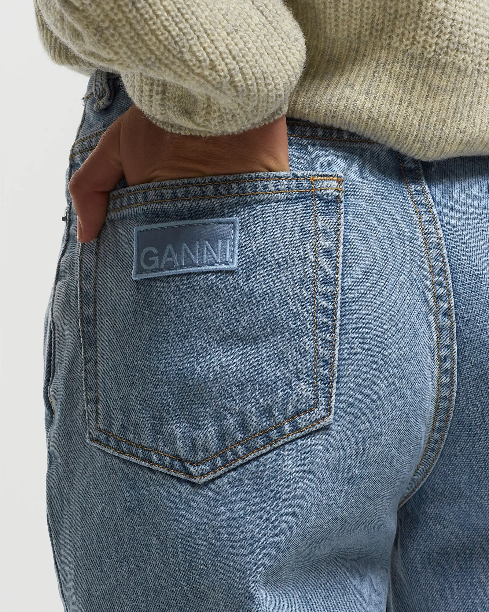 Ganni Rigid Denim Misy Cropped