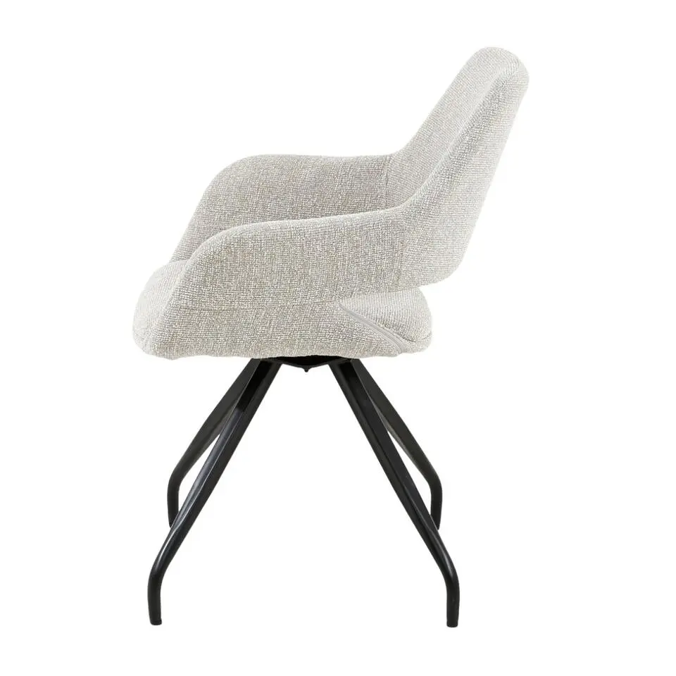 Livingfurn - Eetkamerstoel Capp Beige Lodge Set van 2 - 61x61x88cm