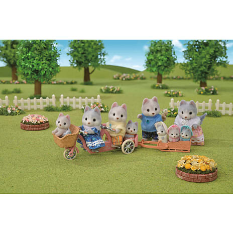 Sylvanian Families husky søskende tandemcykel legesæt