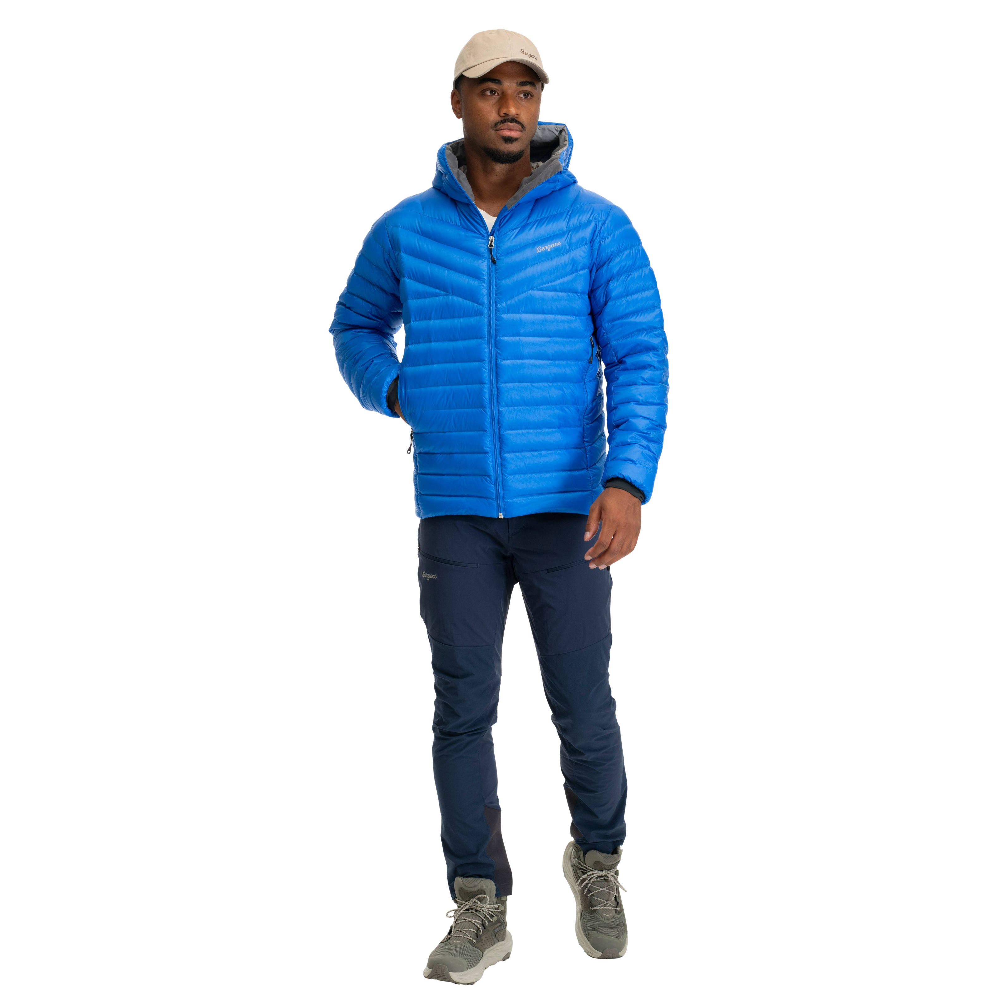 Rabot Light Down Jacket Hood Men Bright Blue