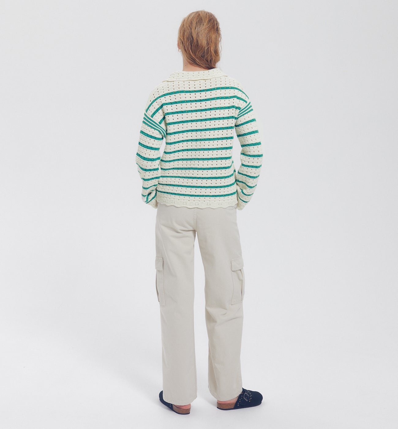 Pull marin rayé Femme - Rayé vert