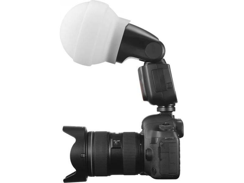 Godox AK-R22 Streukuppel Dieser kompakte, faltbare Softbox-Diffusor wurde für die Verwendung mit kompakten Rundkopfblitzen wie dem AD100Pro, AD200Pro mit dem H200R-Kopf und den V1-Kamerablitzen entwickelt