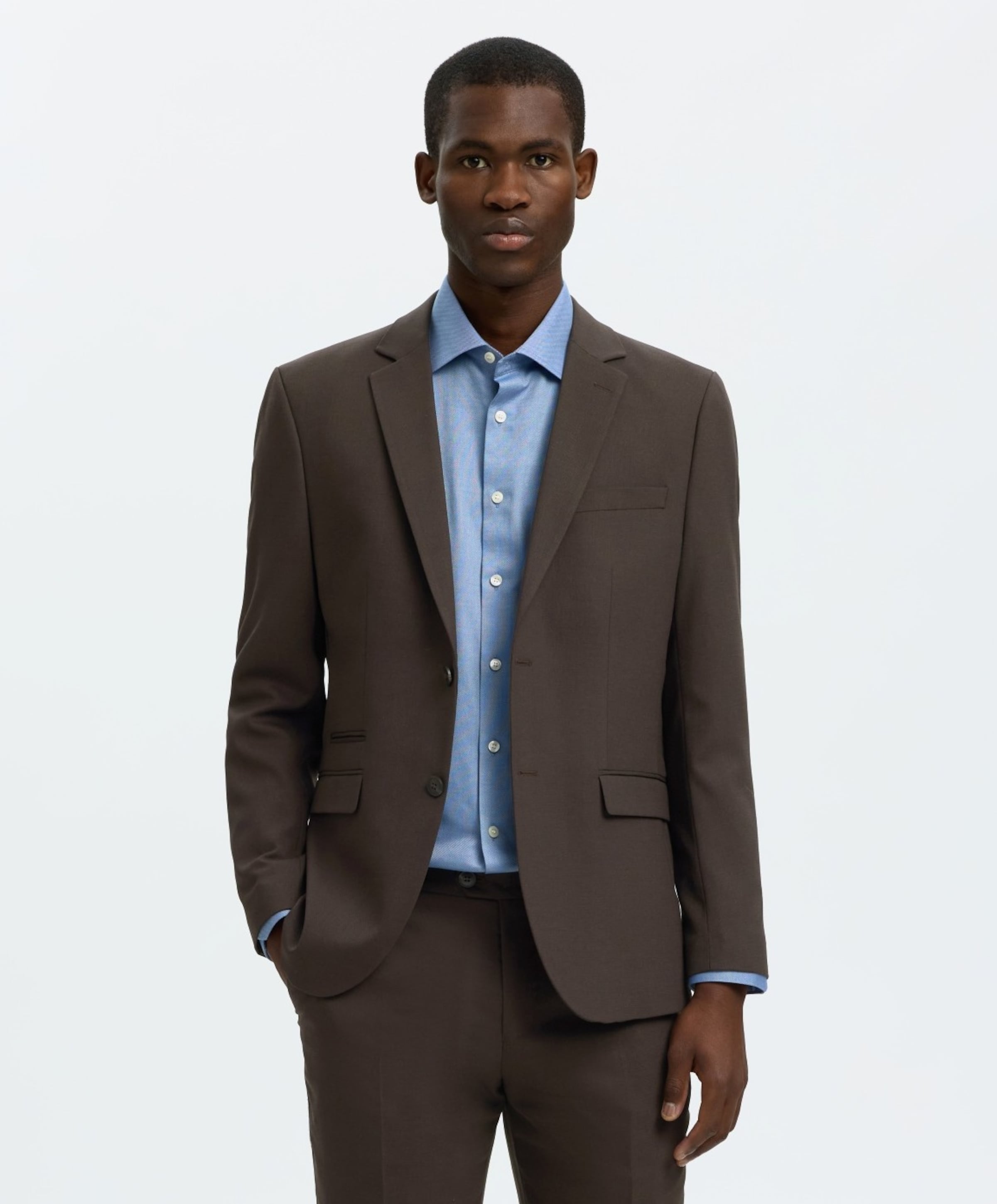 Selected Heren colbert bruin