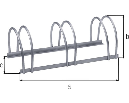 Fietsenrek voor 3 fietsen, L 70 x D 30 x H 25,5 cm, thermisch verzinkt