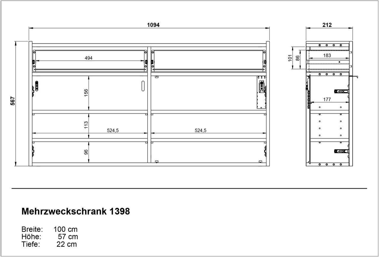 XORA Hängeschuhschrank breit AMECA