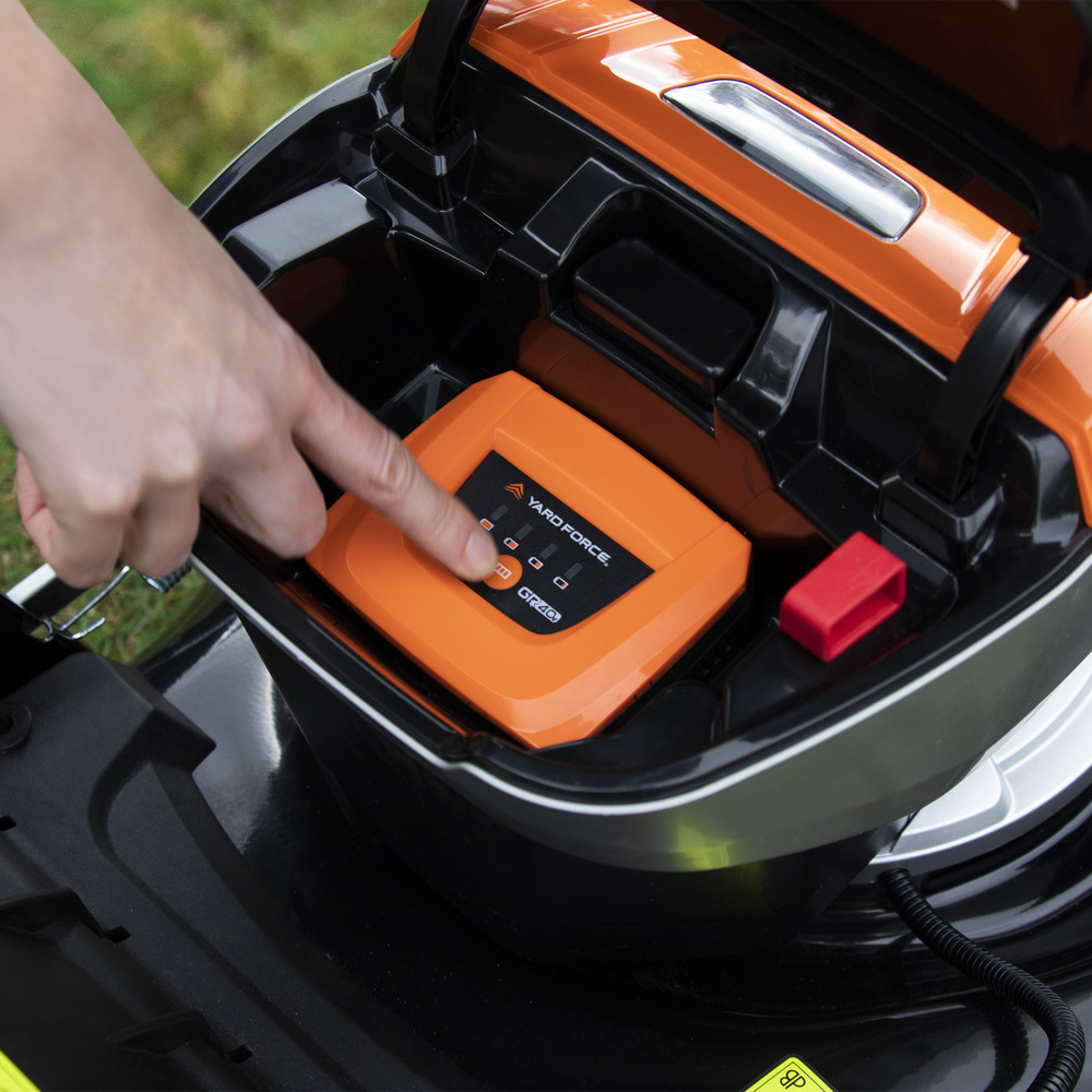 Tondeuse à gazon rotative autotractée sans fil 46cm, avec batterie lithium-ion 40v et chargeur rapide - lm g46e