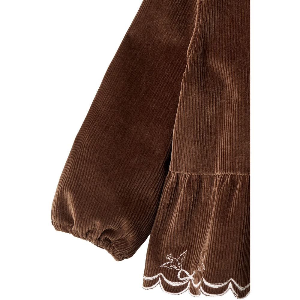 Køb COPENHAGEN COLORS Dk Brown Comb Corduroy Bluse W. Emb.