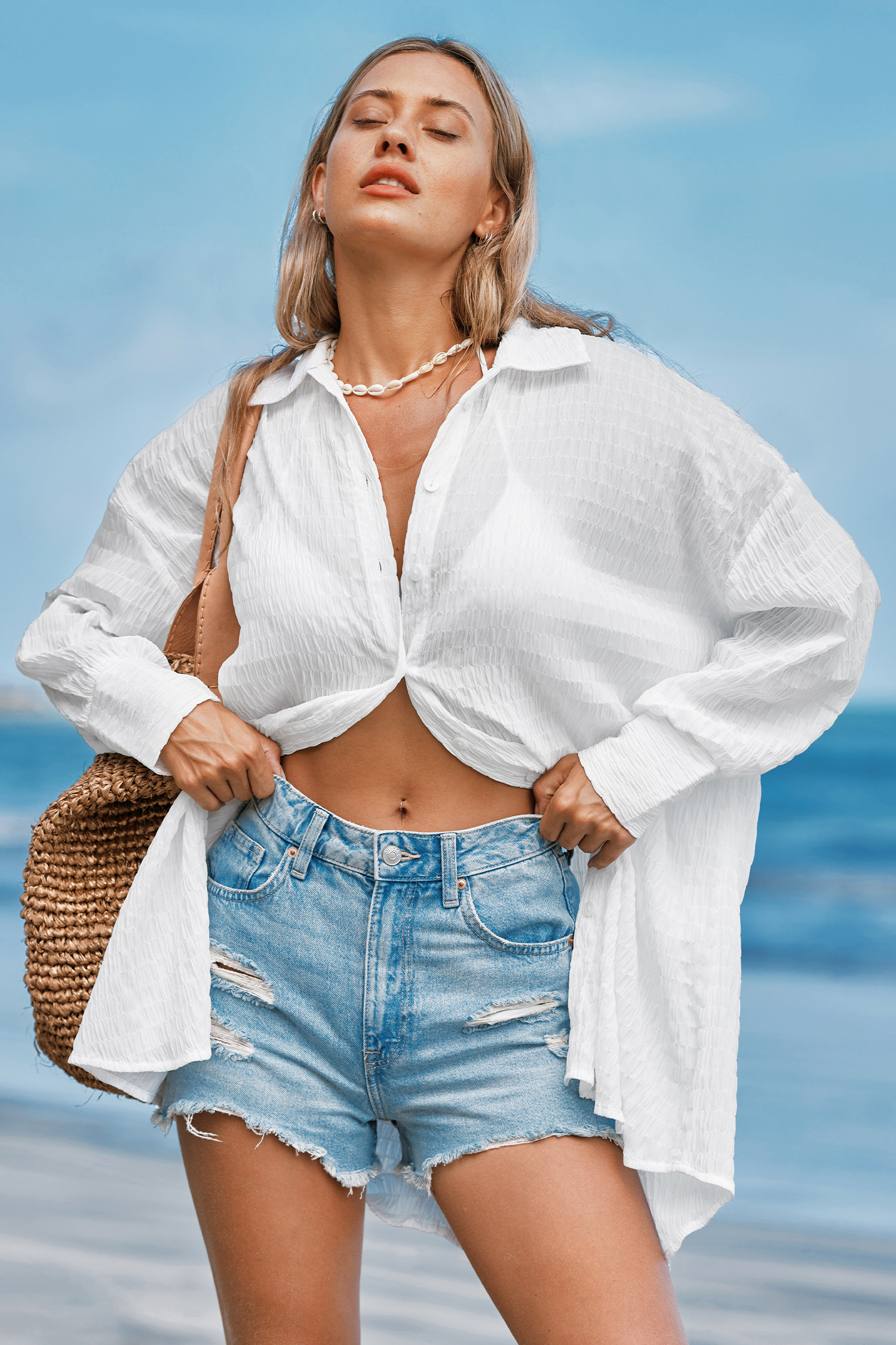 Robe chemise cover up oversize