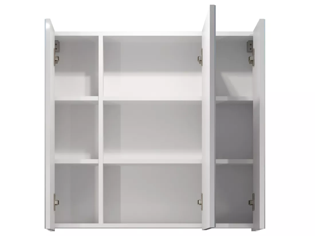 Meuble haut avec miroir - Mélaminé - Blanc - 80 - 75 - 16 cm