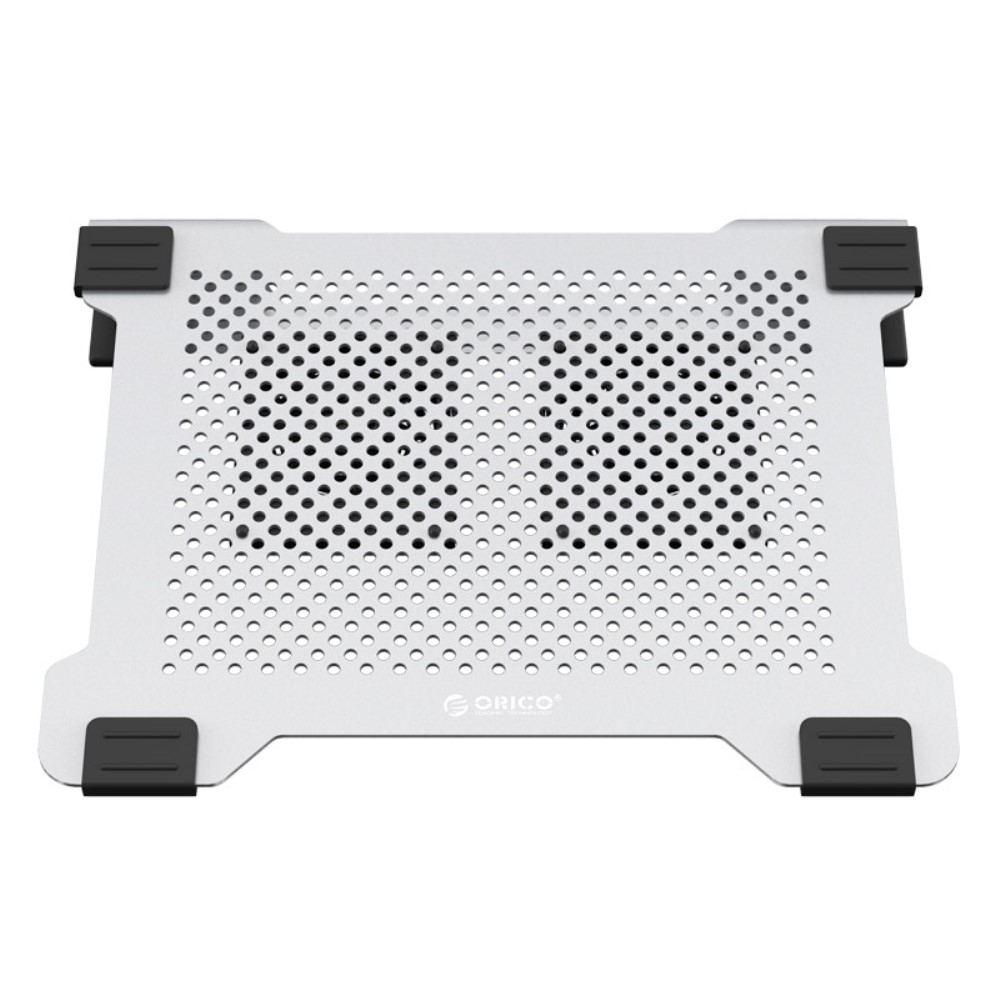 MacBook / Laptop Premium Kühler Alu Ständer Halterung mit zweifachem Lüfter - Silber