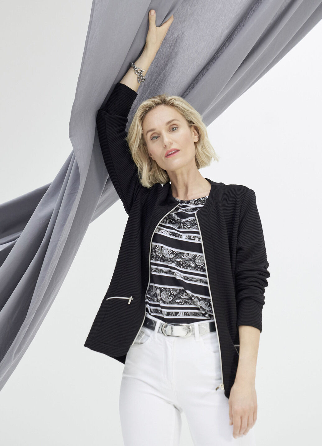 Shirtjacke mit durchgehendem Reißverschluss