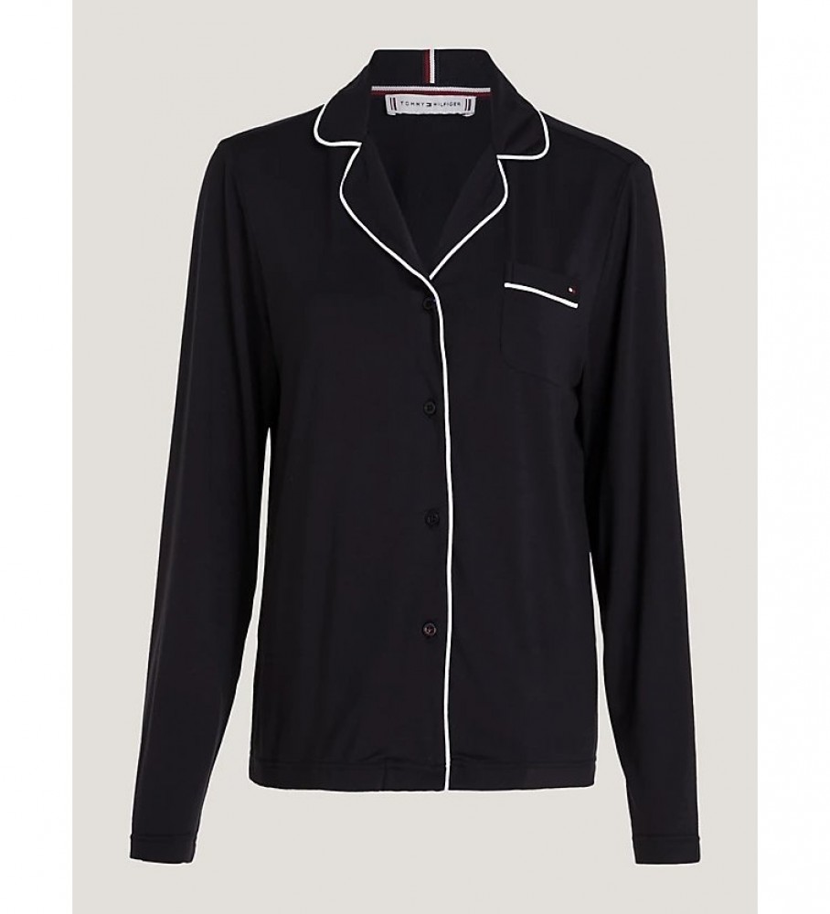 Camiseta de pijama preta Tommy Hilfiger