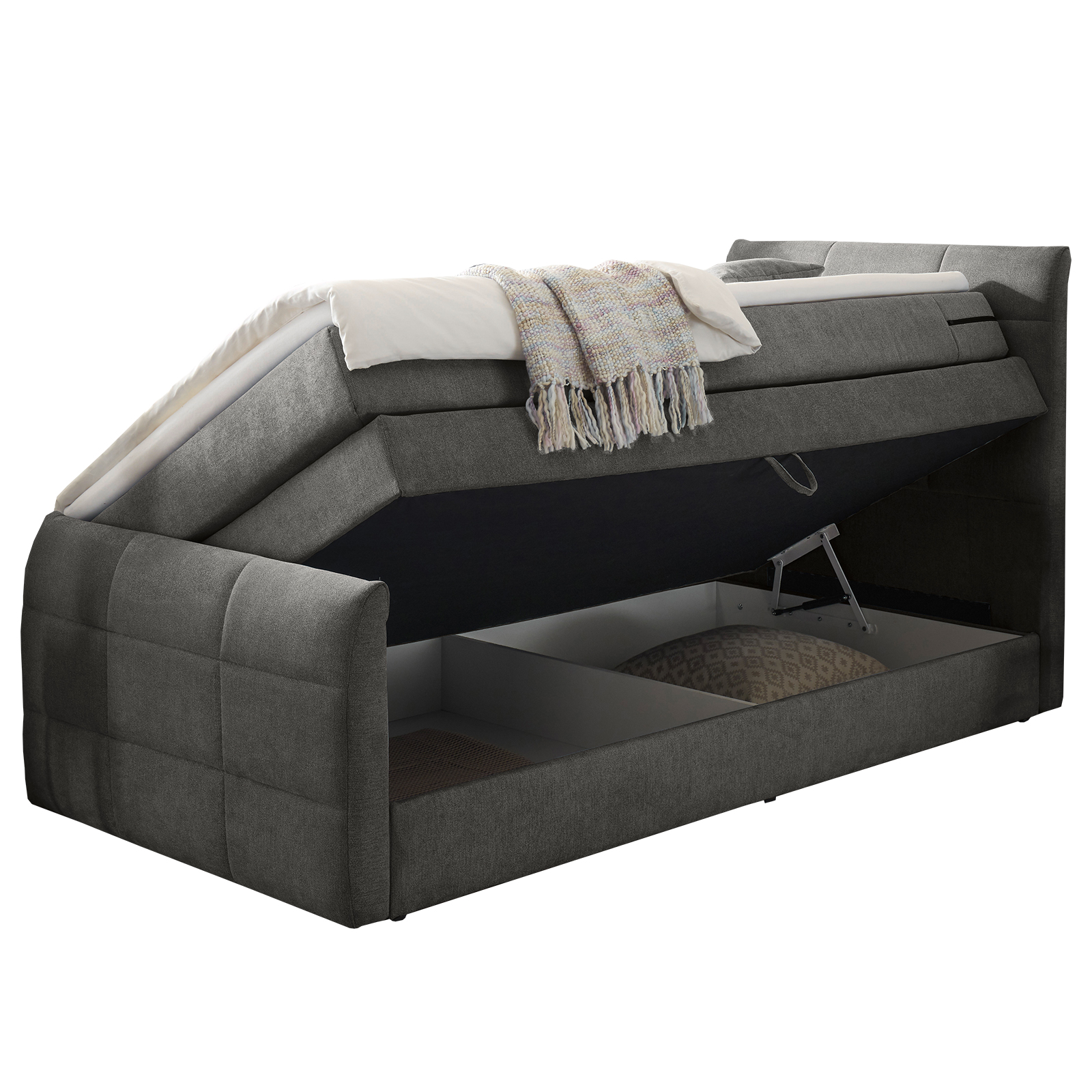 Boxspringbett - stone - H2 - 120x200 cm