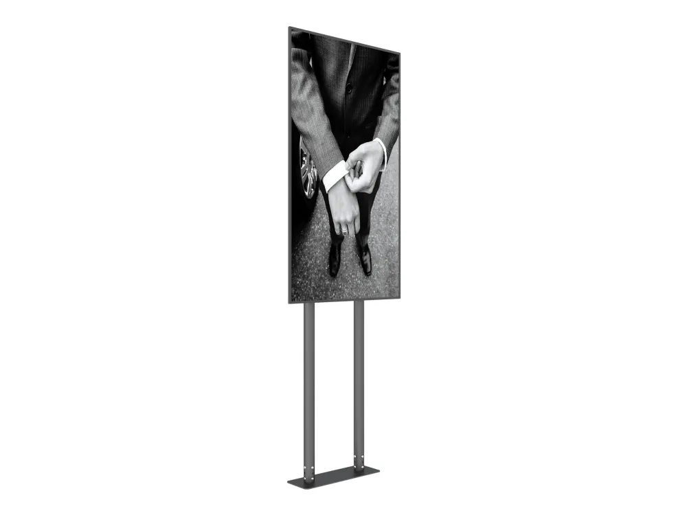 Multibrackets M Pro Dual Pole Floormount - Stativ - for LCD display - plastik, aluminium, stål - sort - skærmstørrelse: 65