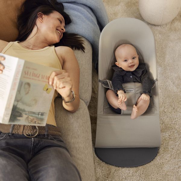 BabyBjörn Wipstoeltje - Balance Soft - Geweven Jersey Tri-Fabric Zandgrijs