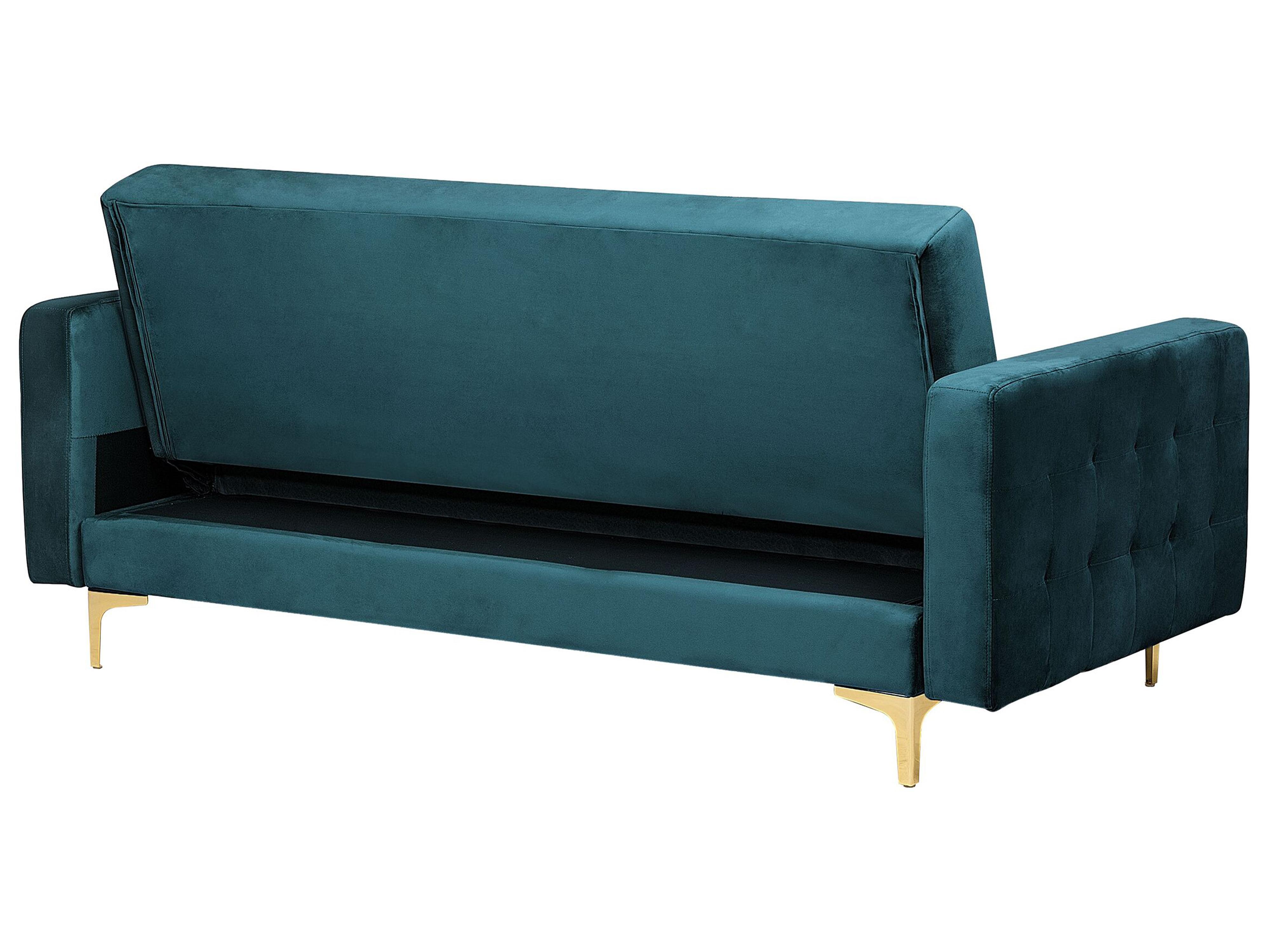 Slaapbank 3-zits ABERDEEN Fluweel Groenblauw