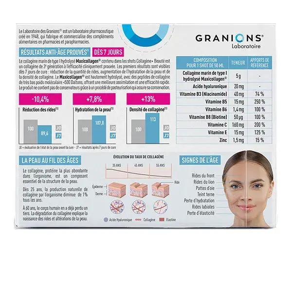 Granions Collagène Beauté+ - Collagène marin de type I hydrolysé - 8 Shots