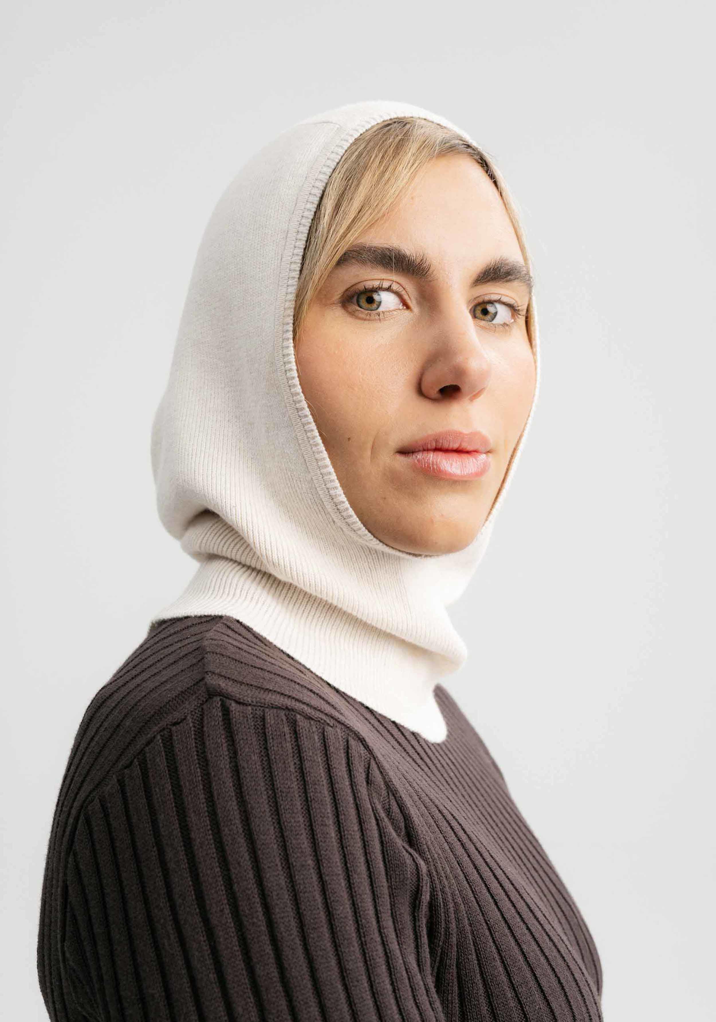 Mela Feinstrick Balaklava Charvi Cream Melange