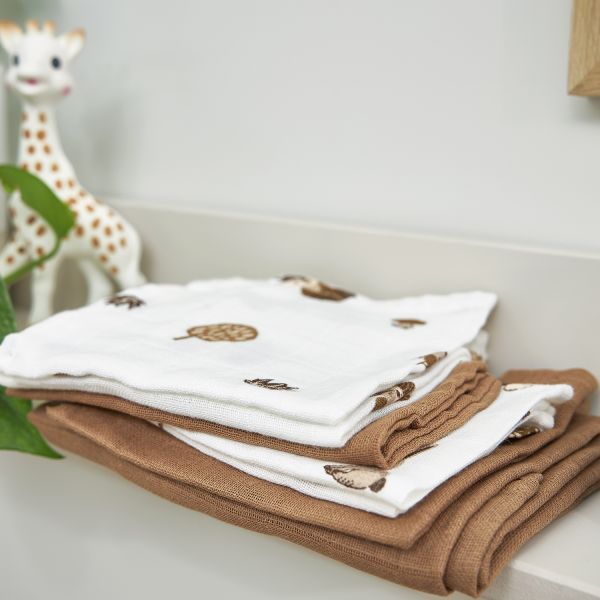 Meyco Forest Animals Hydrofiel Luiers - 3 Stuks - Toffee