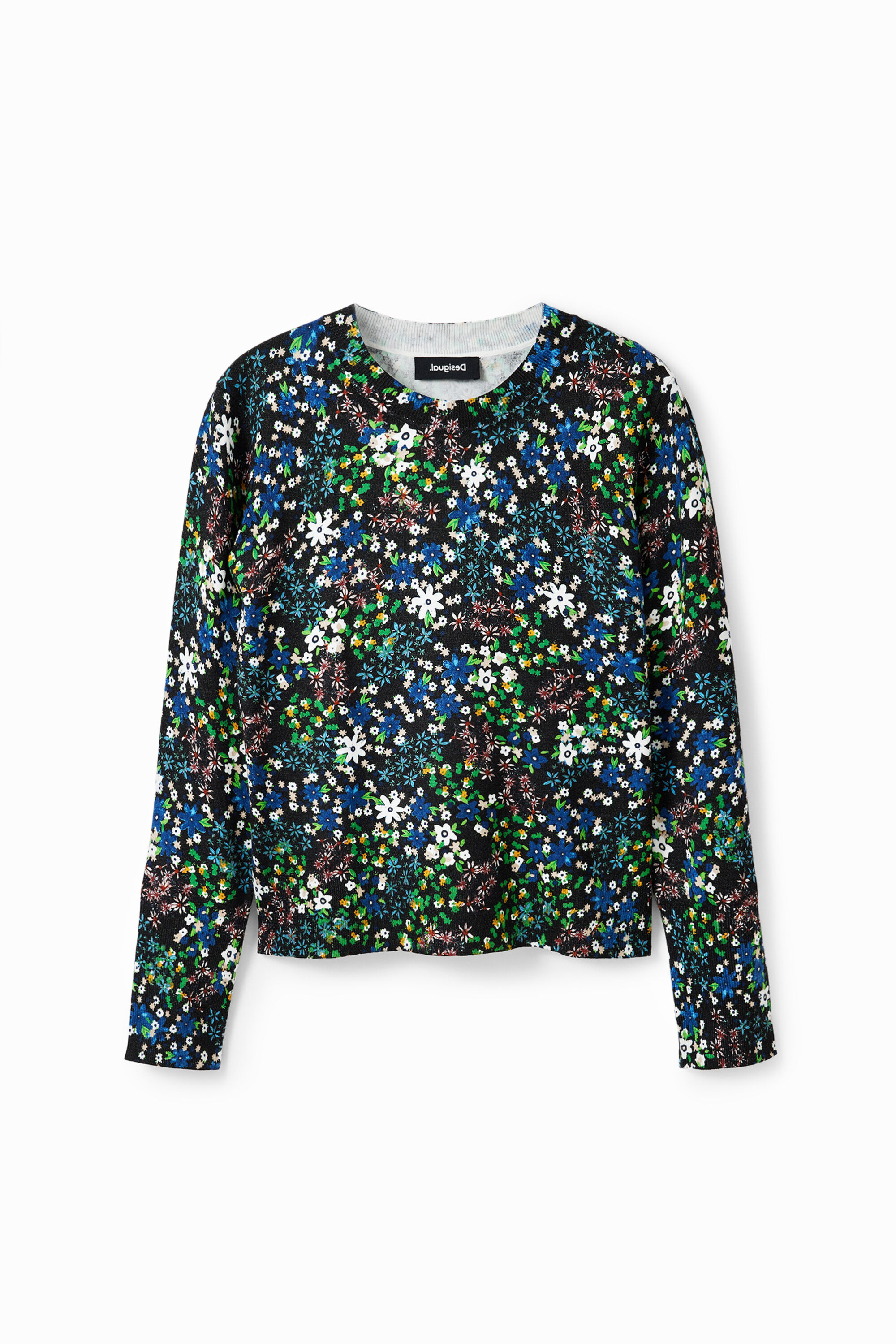 Pull fin ajusté fleurs