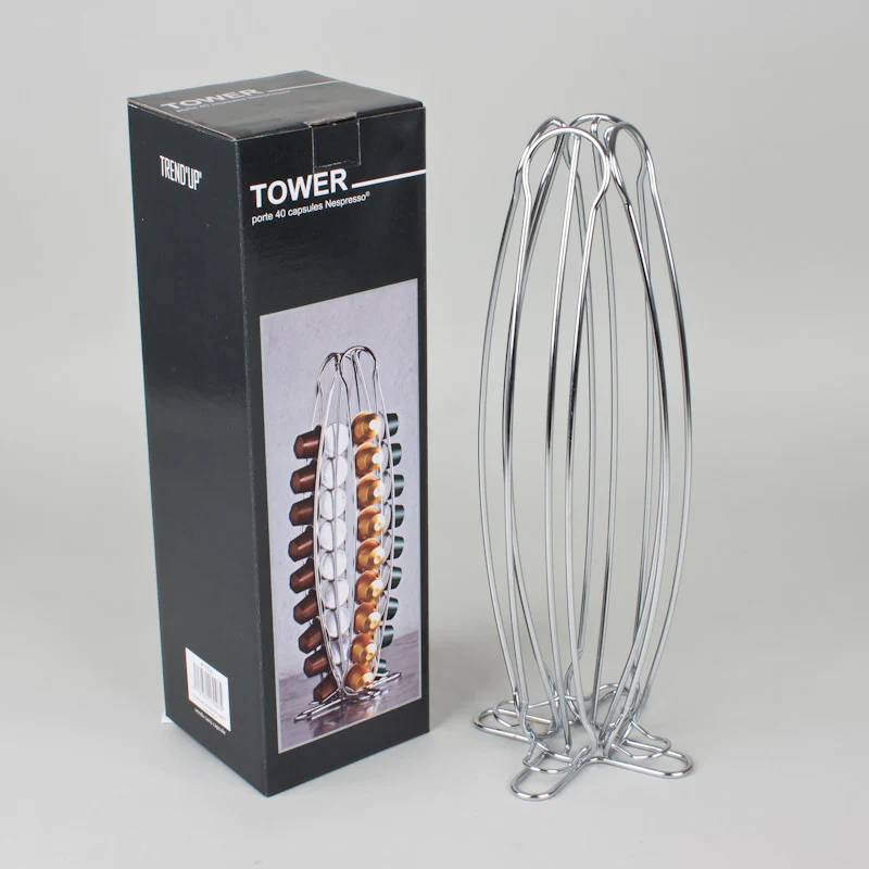 Porte capsules Tower pour 40 capsules Nespresso Trend'up