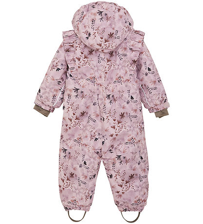 En Fant Flyverdragt - Burnished Lilac m. Blomster